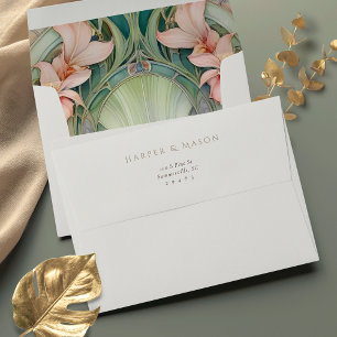 Elegant Orchids Fully Printed Wedding Envelope