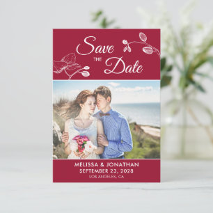 Elegant orchids modern floral photo save the date