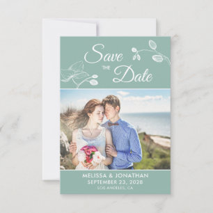 Elegant orchids modern floral photo save the date