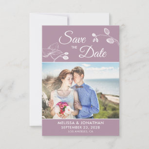 Elegant orchids modern floral photo save the date