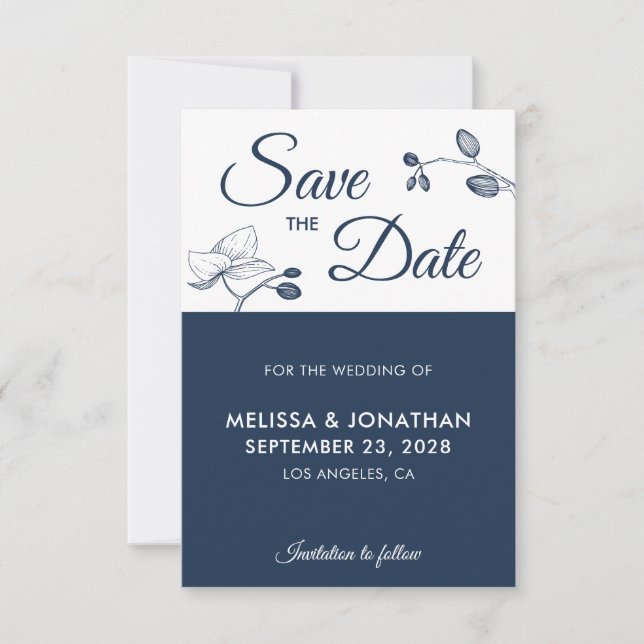 Elegant orchids modern floral simple Save The Date (Front)