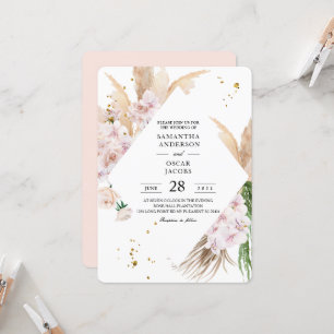 Elegant Orchids & Pampas Beauty Frame  Invitation