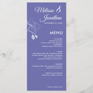 Elegant orchids romantic floral modern wedding men menu