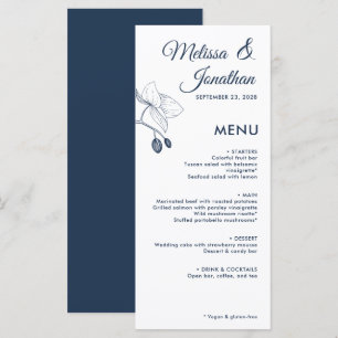 Elegant orchids romantic floral modern wedding menu