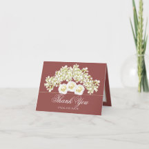 Elegant Orchids & Whites Roses Botanical Thank You