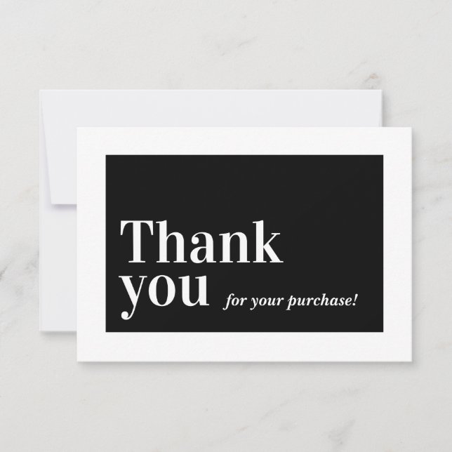 ELEGANT ORDER INSERT business thank you black (Front)