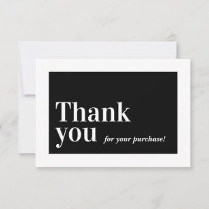 ELEGANT ORDER INSERT business thank you black Card