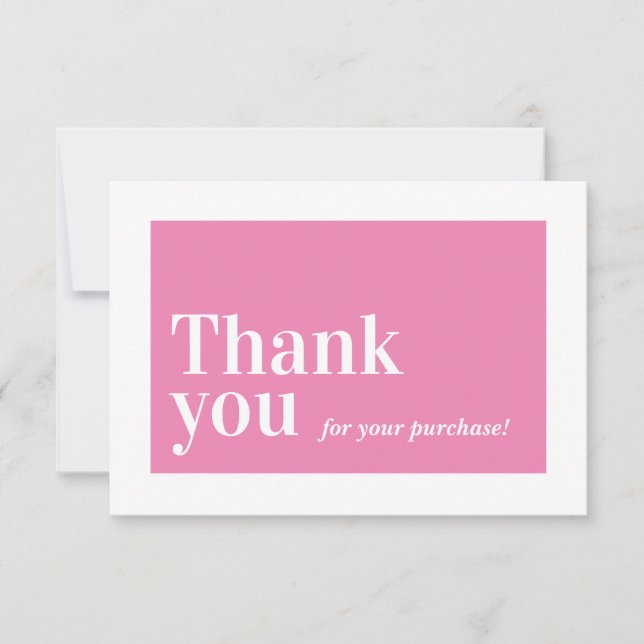 ELEGANT ORDER INSERT business thank you candy pink Card (Front)