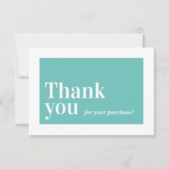 ELEGANT ORDER INSERT business thank you mint green (Front)