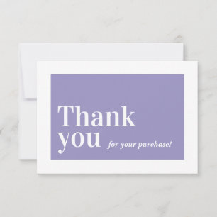 ELEGANT ORDER INSERT business thank you purple Card