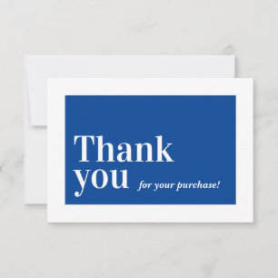 ELEGANT ORDER INSERT business thank you royal blue Card