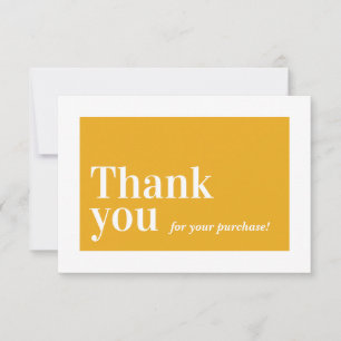 ELEGANT ORDER INSERT business thank you yellow