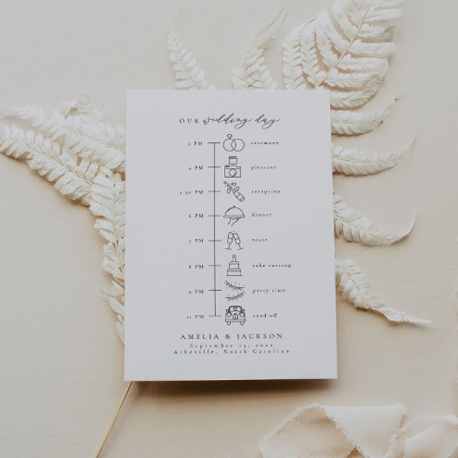 Elegant Order Of Events Wedding Timeline Icons  Invitation (Creator Uploaded)