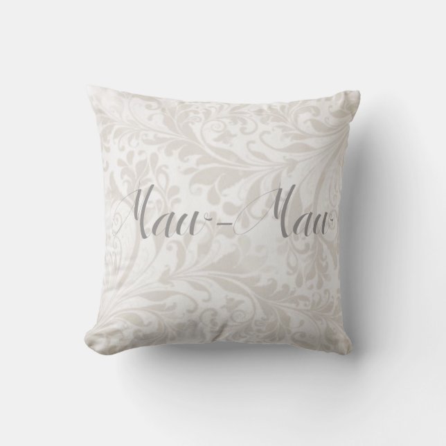 Élégant oreiller à lancer Damask Maw-Maw (Recto)
