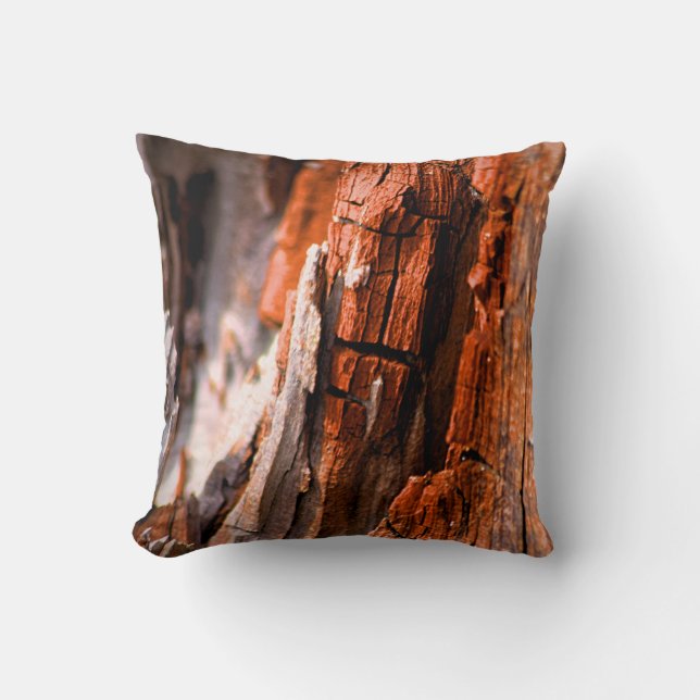 Élégant oreiller à lancer - écorce d'arbre (Recto)