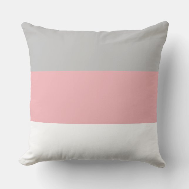 Élégant oreiller gris rose et blanc (Recto)