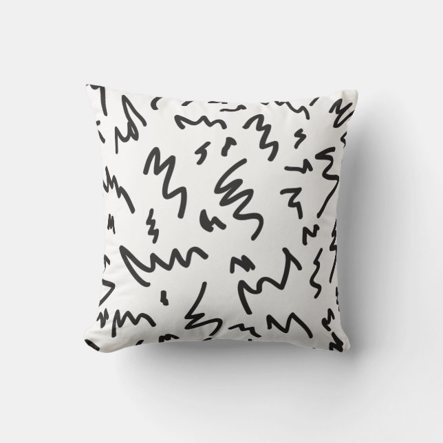 Elégant oreiller moderne jetable noir et blanc (Recto)
