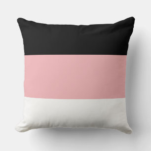 Élégant oreiller noir rose et blanc
