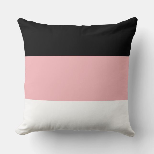 Élégant oreiller noir rose et blanc (Recto)