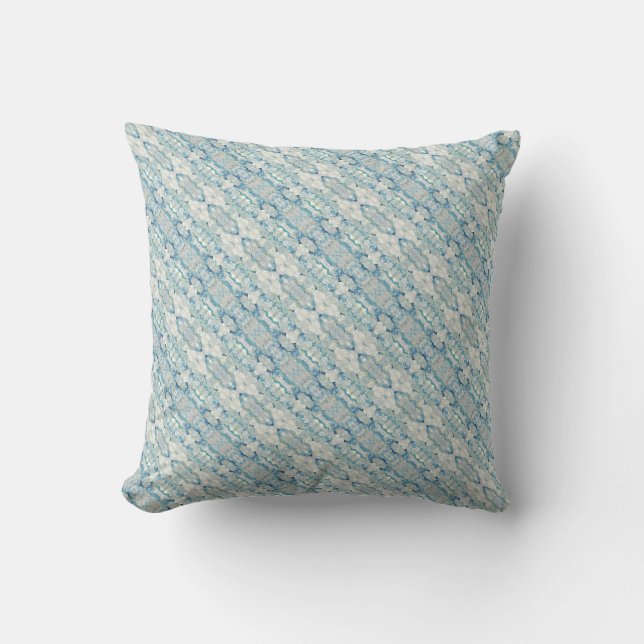 Élégant Oreillers à tambour Motif gris bleu (Recto)