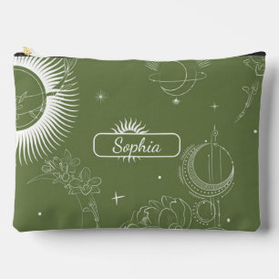 Elegant Organic Green Shape Art for Gifts Accessory Pouch