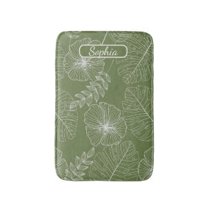 Elegant Organic Green Shape Art for Gifts Bath Mat