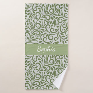 Elegant Organic Green Shape Art for Gifts Bath Towel