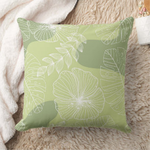 Elegant Organic Green Shape Art for Gifts Throw Pillow