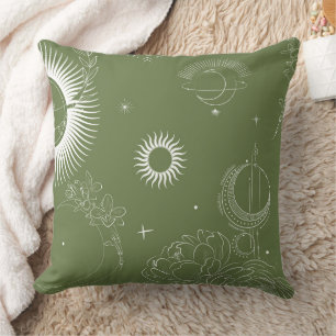 Elegant Organic Green Shape Art for Gifts Throw Pillow