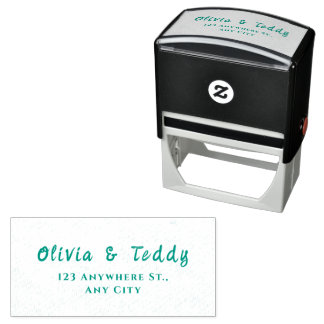 Elegant Organic Modern Wedding Invitation Self-inking Stamp