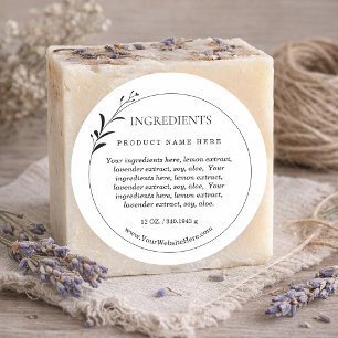 Elegant Organic Wreath Ingredients Product Label