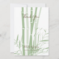 Elegant Oriental Bamboo Wedding Thank You Card