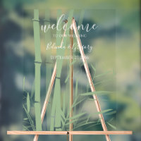 Elegant Oriental Bamboo Wedding Welcome Sign