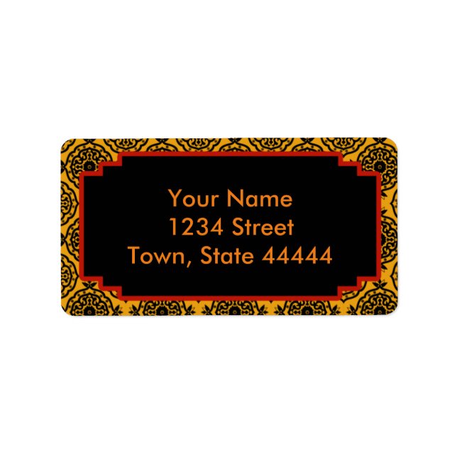 Elegant Oriental Design Address Labels (Front)
