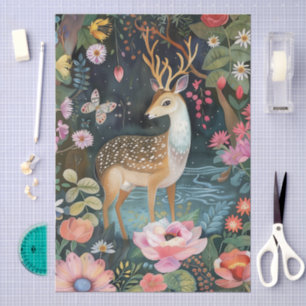 Elegant Oriental Garden Themed Decoupage Crafting Tissue Paper