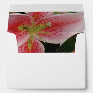 Elegant Oriental Lilies 5x7 Wedding Invitation  Envelope