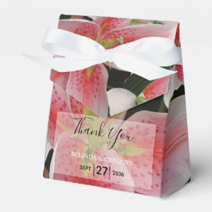 Elegant Oriental Lilies Wedding Favor Box