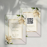 Elegant Oriental Magnolia Wedding Save the Date