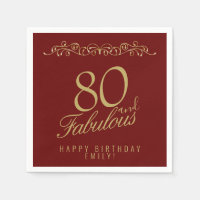 Elegant Ornament 80 and Fabulous 80th Birthday
