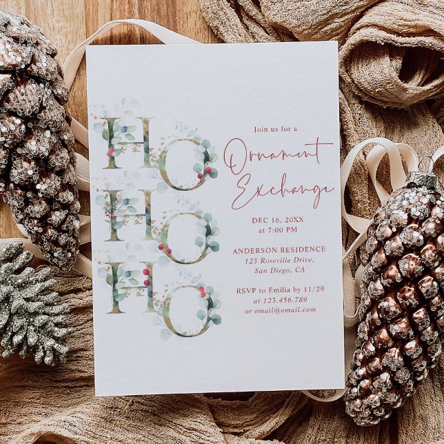 Elegant Ornament Exchange Christmas Party  Invitation (Creator Uploaded)