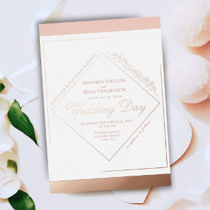 Elegant Ornament Frame Wedding Gold