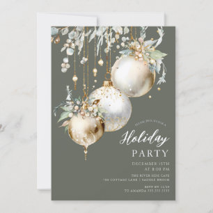 Elegant Ornament Holiday Party Invitation