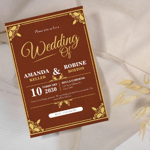 Elegant Ornament Simple Wedding Invitation