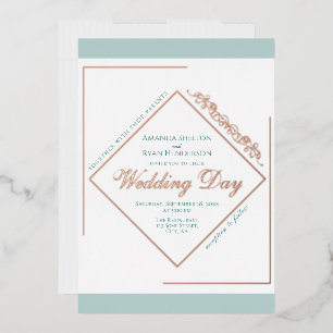 Elegant Ornament Turquoise Frame Wedding Gold Rose