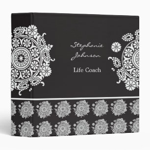 Elegant Ornament White/Black Avery Binder