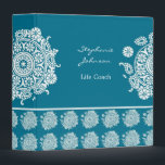 Elegant Ornament White/Peacock Avery Binder<br><div class="desc">Elegant and sophisticated personalized binder. Features a beautiful ornate decoration on the top half, and a pattern on the bottom half. Perfect for a wedding planner, life coach, psychologist, therapist, a mom or a teacher. Ideal for small business owners to keep documents, personal data or records in style. Add your...</div>