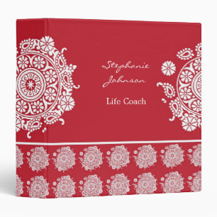 Elegant Ornament White/Red Avery Binder