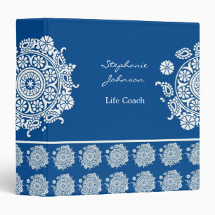 Elegant Ornament White/Royal Blue Avery Binder