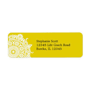Elegant Ornament White/Yellow Label
