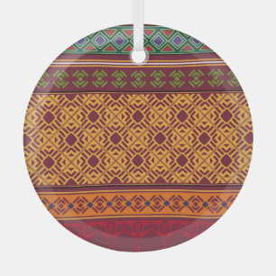 Elegant Ornamental Africa: Indian Ethnic Pattern Glass Ornament